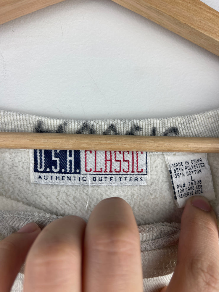 Vintage 90s Golf Eagle Par Birdie Embroidered Grey Crewneck