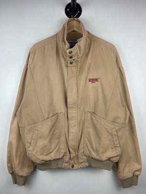 Vintage 90s Swingster Keystone Beer Beige Bomber Jacket