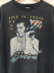 Vintage Elvis Live In Vegas Black Tee