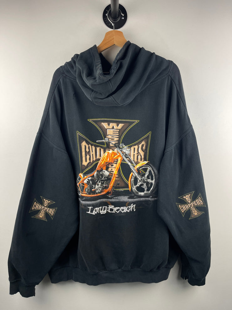 Vintage West Coast Choppers Long Beach Black & Gold Hoodie