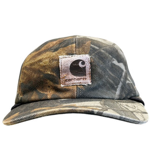 Vintage 90s Carhartt Patch Real Tree Camo Ear Flap Hat