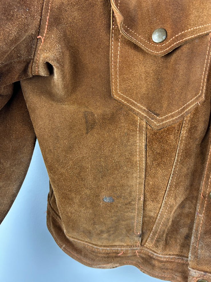 Vintage 60s Suede Brown Button Up True Vintage Jacket