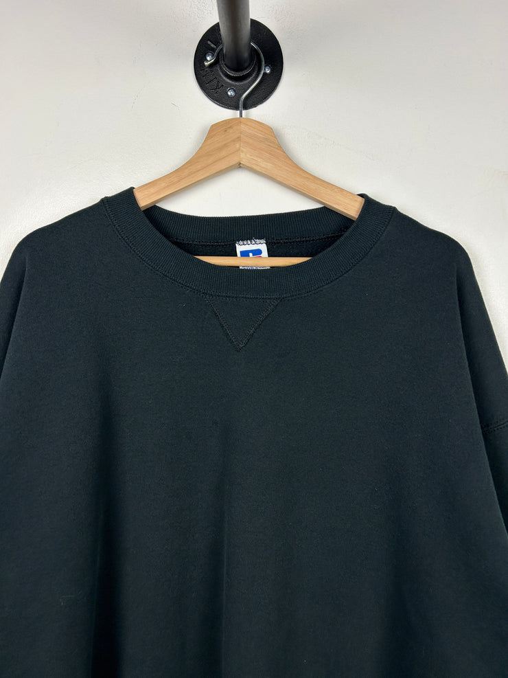 Vintage 90s Russell Athletic Blank Black Crewneck