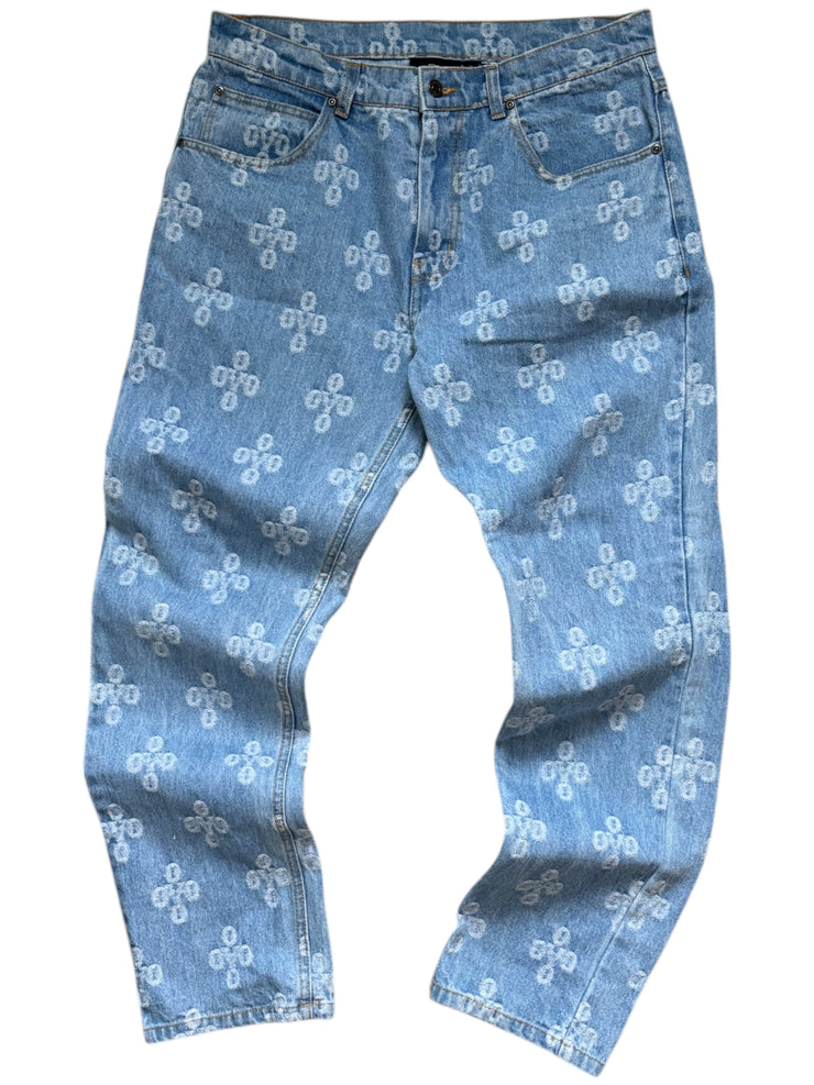 OVO Monogram Blue Denim Jeans