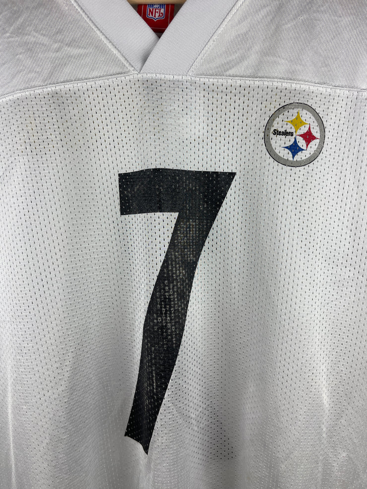 Vintage NFL Reebok Pittsburgh Steelers Roethlisberger White Football Jersey