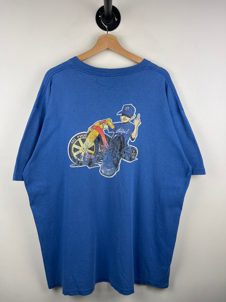 Vintage 90s Phuc Skateboards Stussy 3 Wheeler Bike Blue Tee
