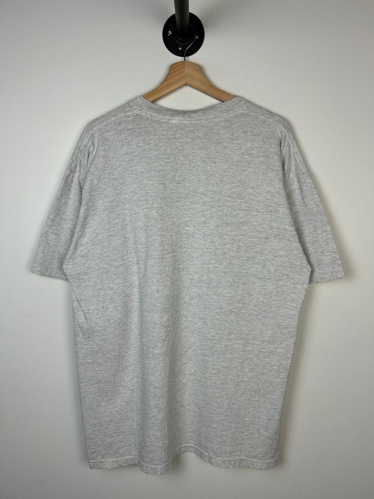 Vintage 90s Syracuse Orangemen Spellout Grey Tee