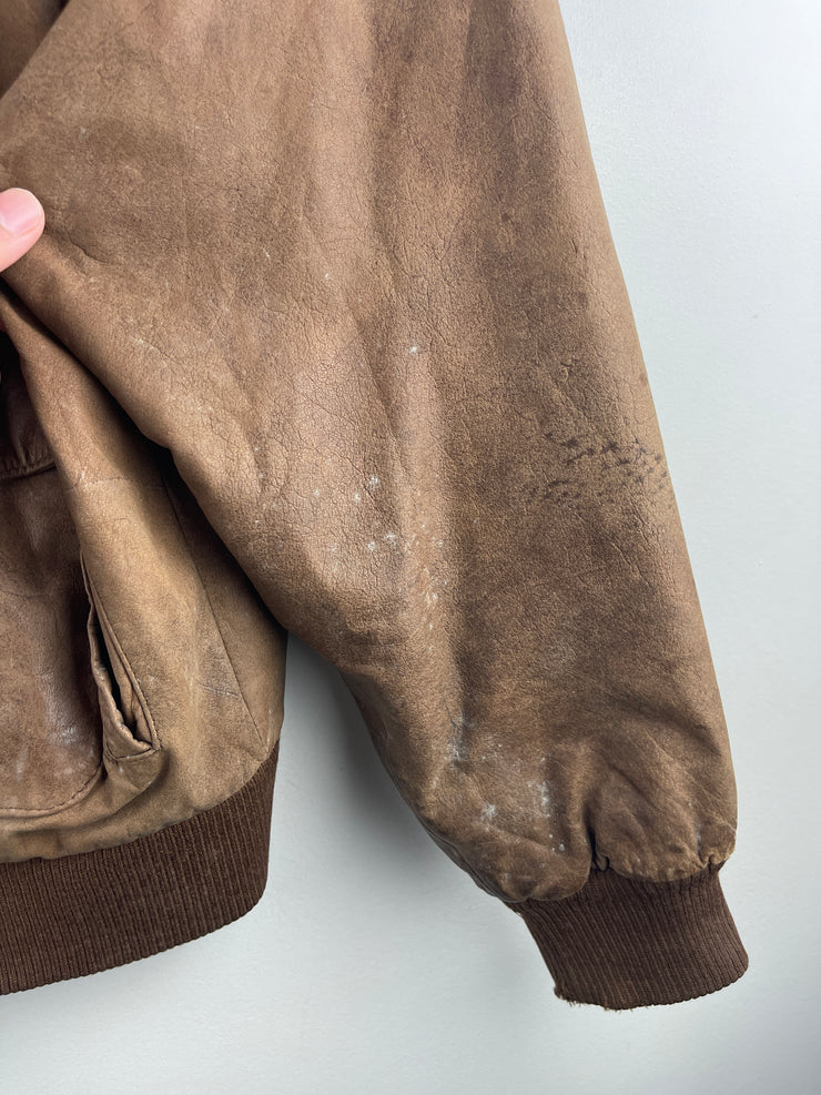 Vintage 90s G-III Brown Leather Bomber Jacket