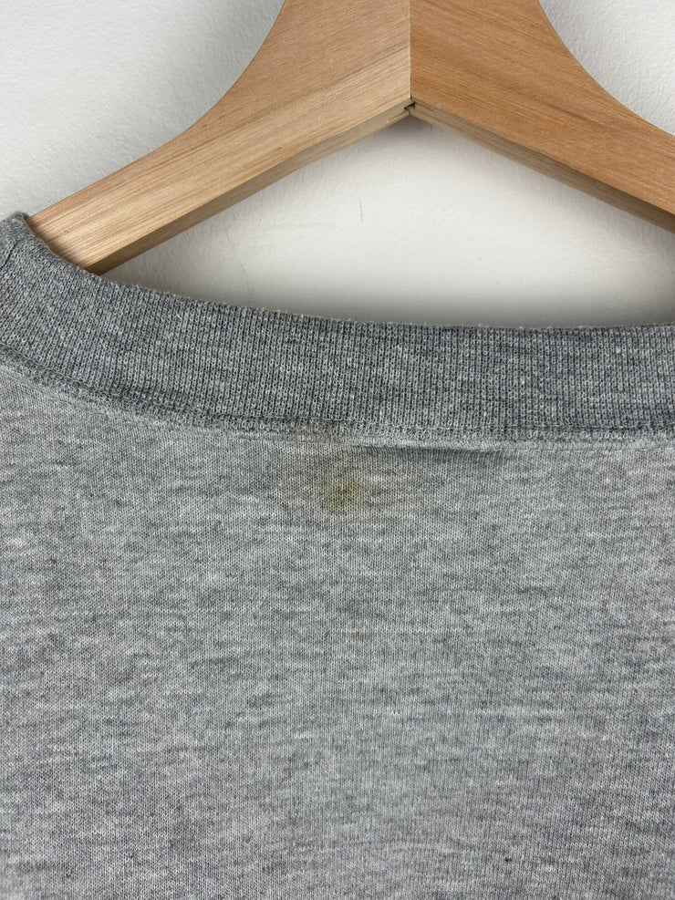 Vintage 90s Carhartt Spellout Embroidered Grey Crewneck