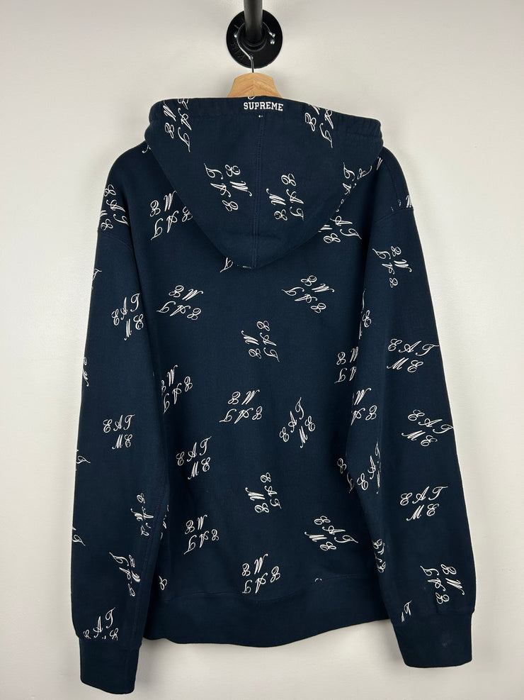 Supreme FW15 Eat Me Navy Hoodie