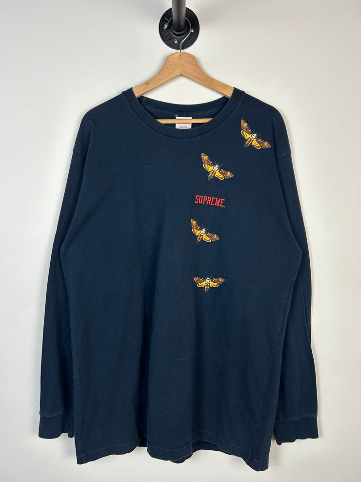 Supreme SS15 Silence Of The Lambs Moth Navy Long Sleeve