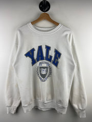 Vintage 80s Yale University White Crewneck