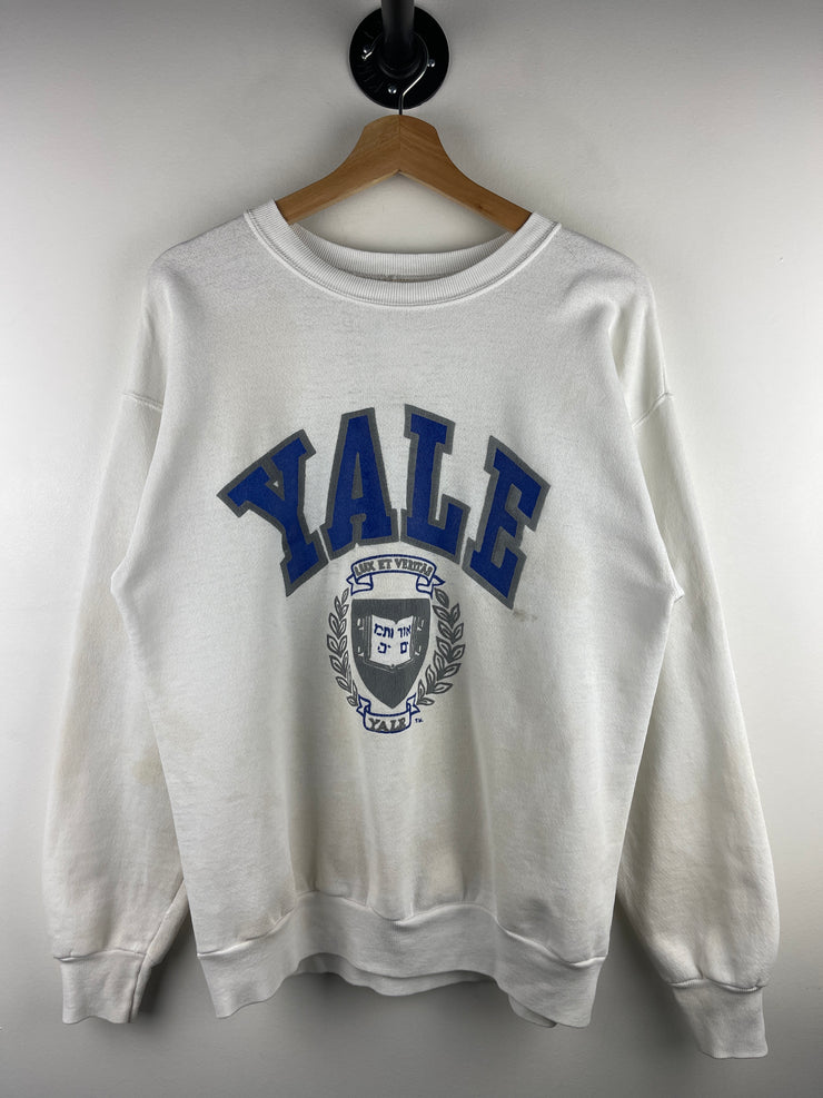 Vintage 80s Yale University White Crewneck