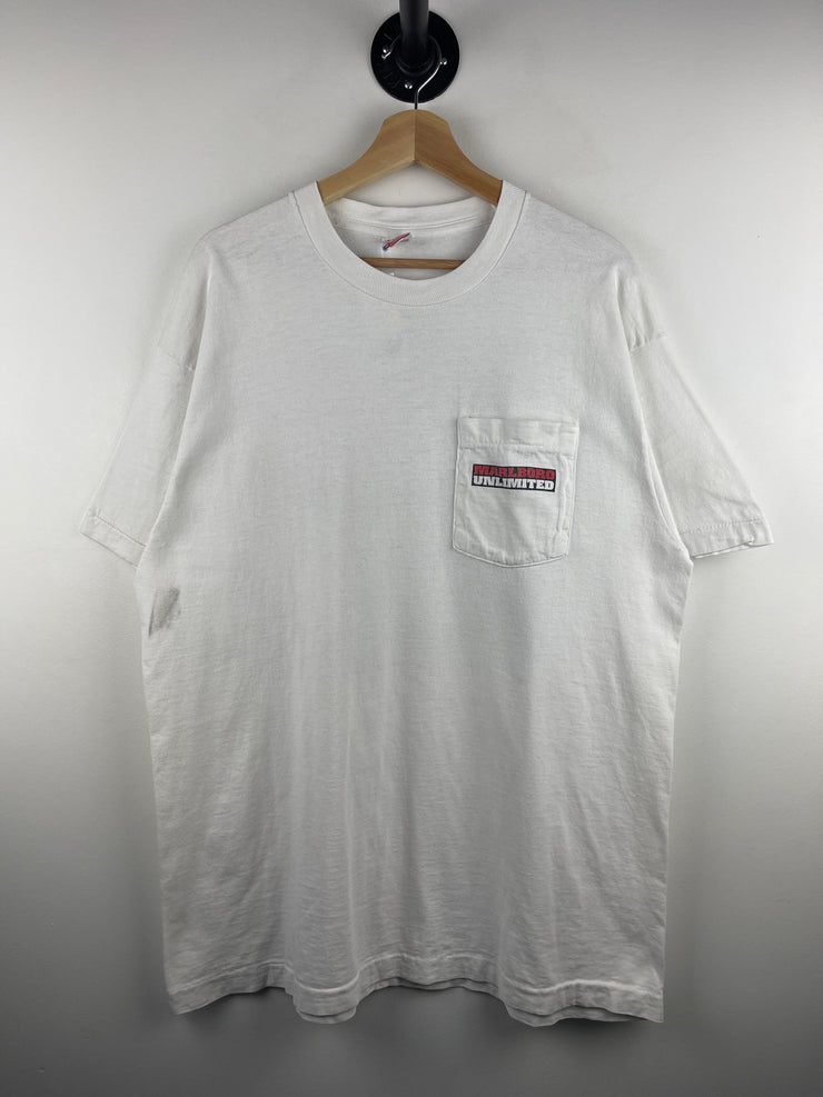 Vintage 90s Marlboro Unlimited Train White Tee
