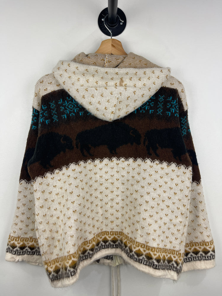 Vintage 90s Earth Ragz Buffalo Aztec Wool Zip Up Hoodie – Vintage