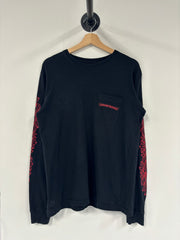 Chrome Hearts Horseshoe Red Floral Black Long Sleeve