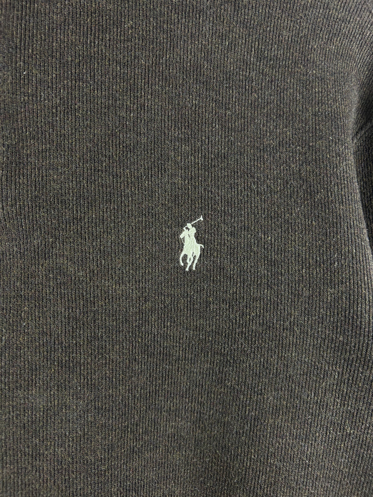 Vintage 90s Polo Ralph Lauren Brown Quarter Zip Sweater