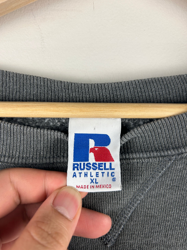 Vintage 90s Russell Athletic Charcoal Grey Blank Crewneck