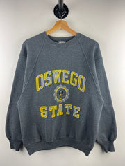 Vintage 90s Oswego State University Dark Grey Crewneck