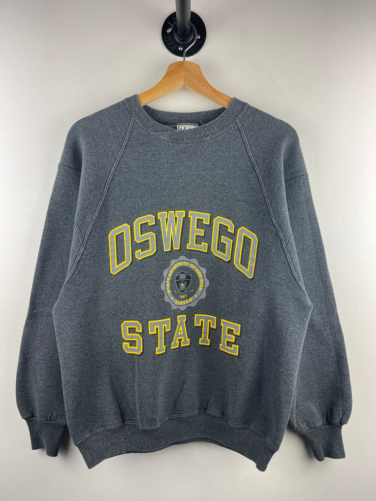 Vintage 90s Oswego State University Dark Grey Crewneck