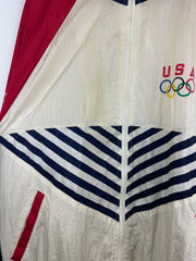 Vintage 90s USA Olympics White Windbreaker
