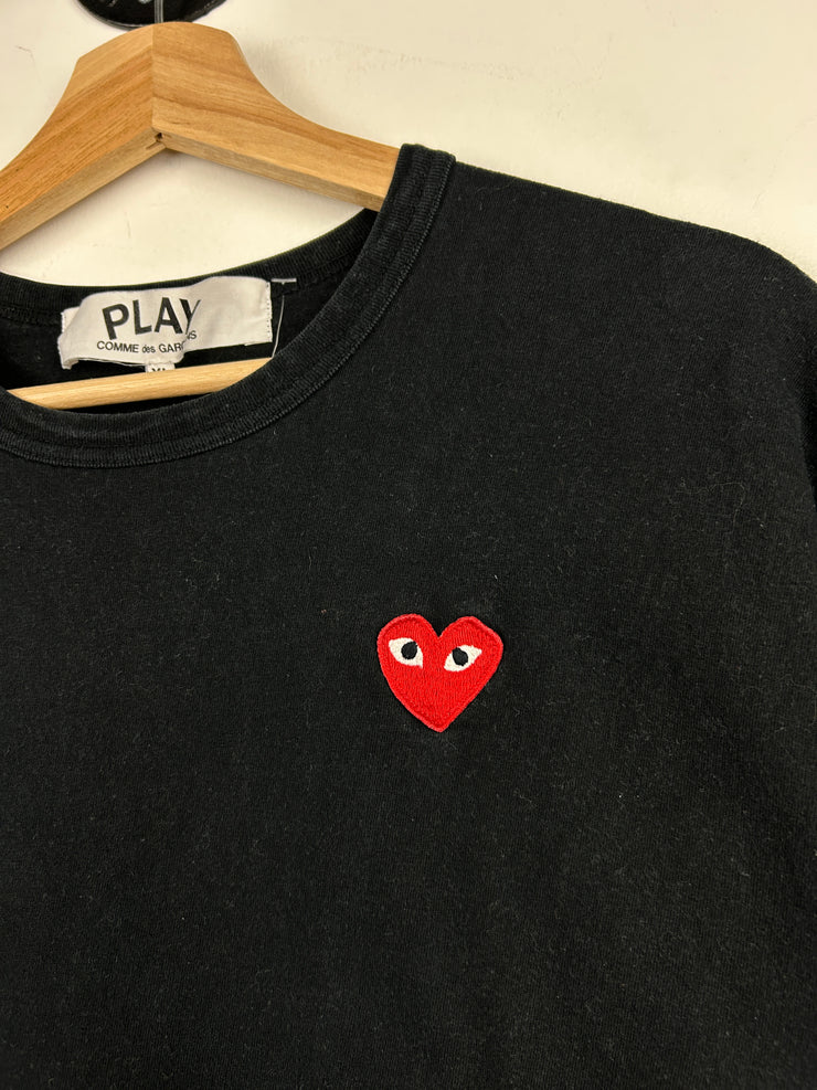 Comme Des Garcons Play Heart Black Tee