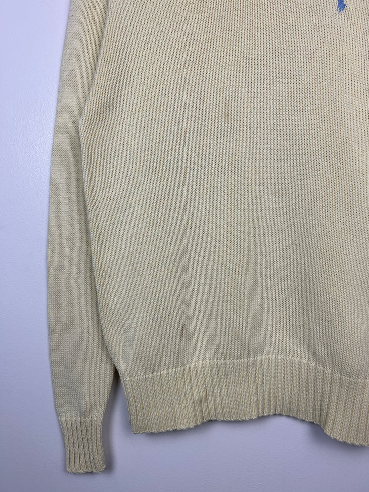 Vintage 90s Polo Ralph Lauren Yellow Knit Crewneck