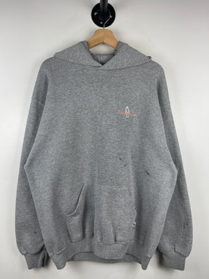 Vintage 90s Russell Athletic Dairy Queen Ice Cream Embroidered Grey Hoodie
