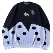 Stussy Dice White & Black Knit Sweater