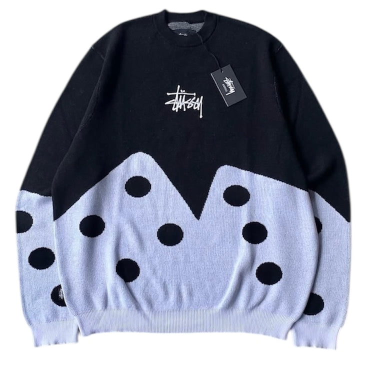 Stussy Dice White & Black Knit Sweater