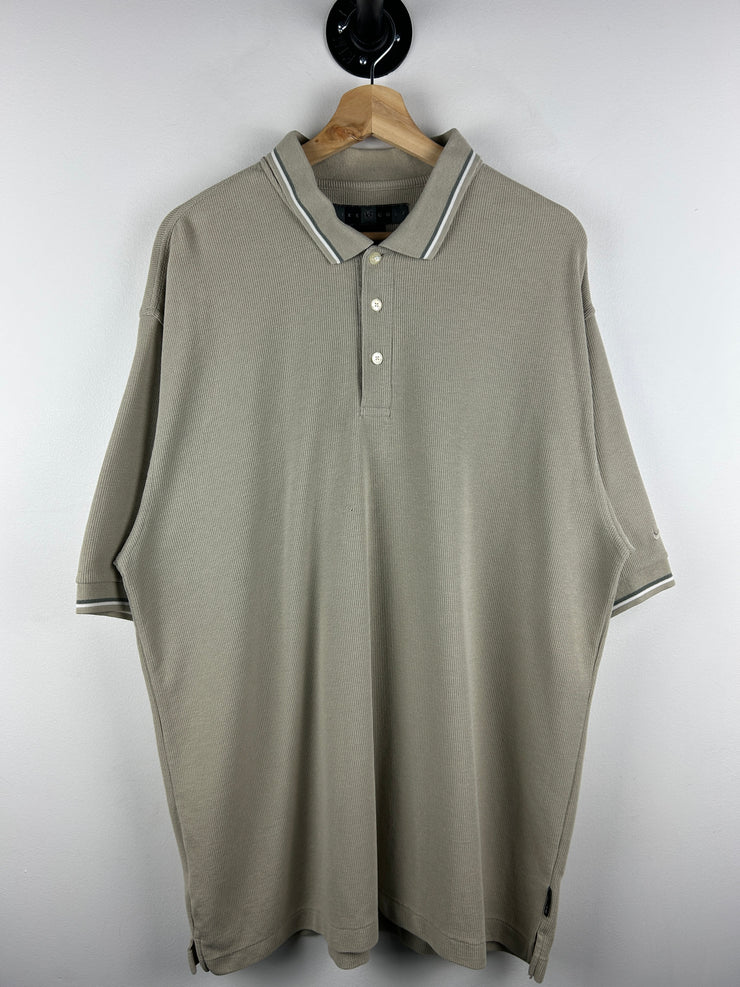 Vintage Nike Golf Swoosh Beige Polo Shirt