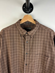 Vintage St. Johns Bay Cropped Brown Plaid Button Up