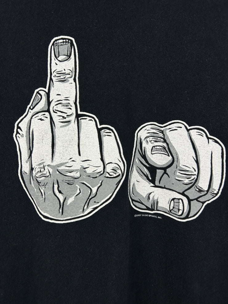 Vintage F*ck You Middle Finger Black Tee