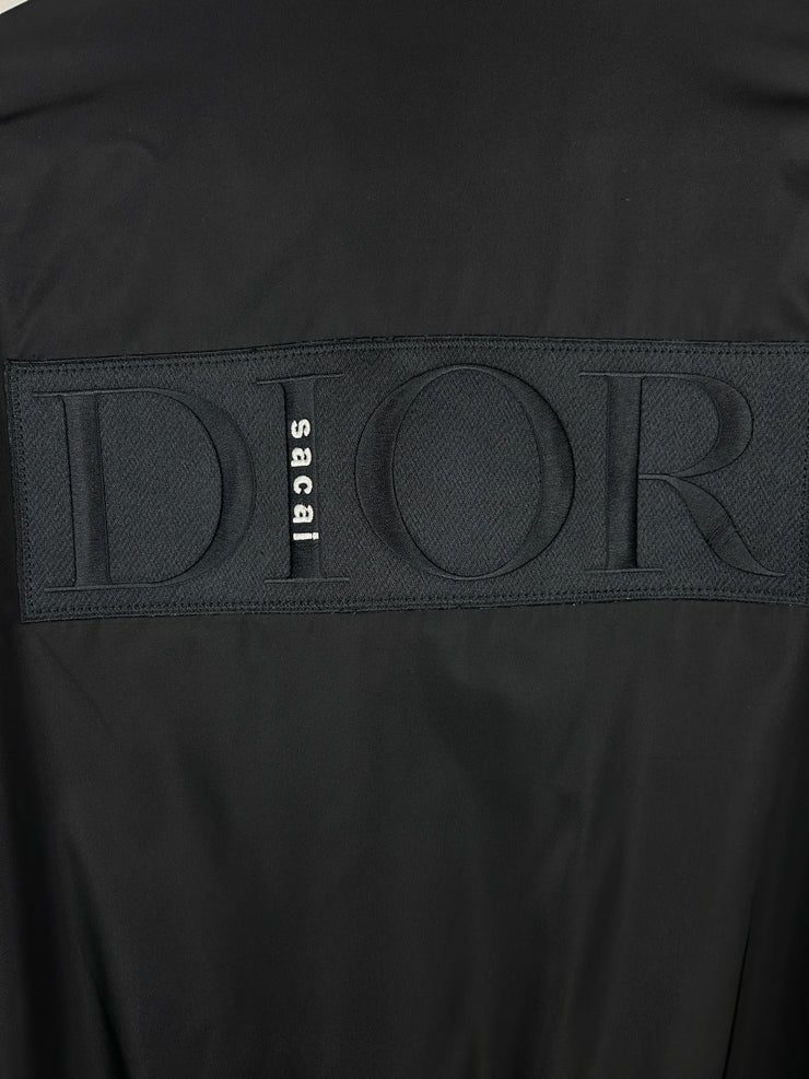 Dior X Sacai FW21 Black Hybrid Zip Up Bomber Jacket