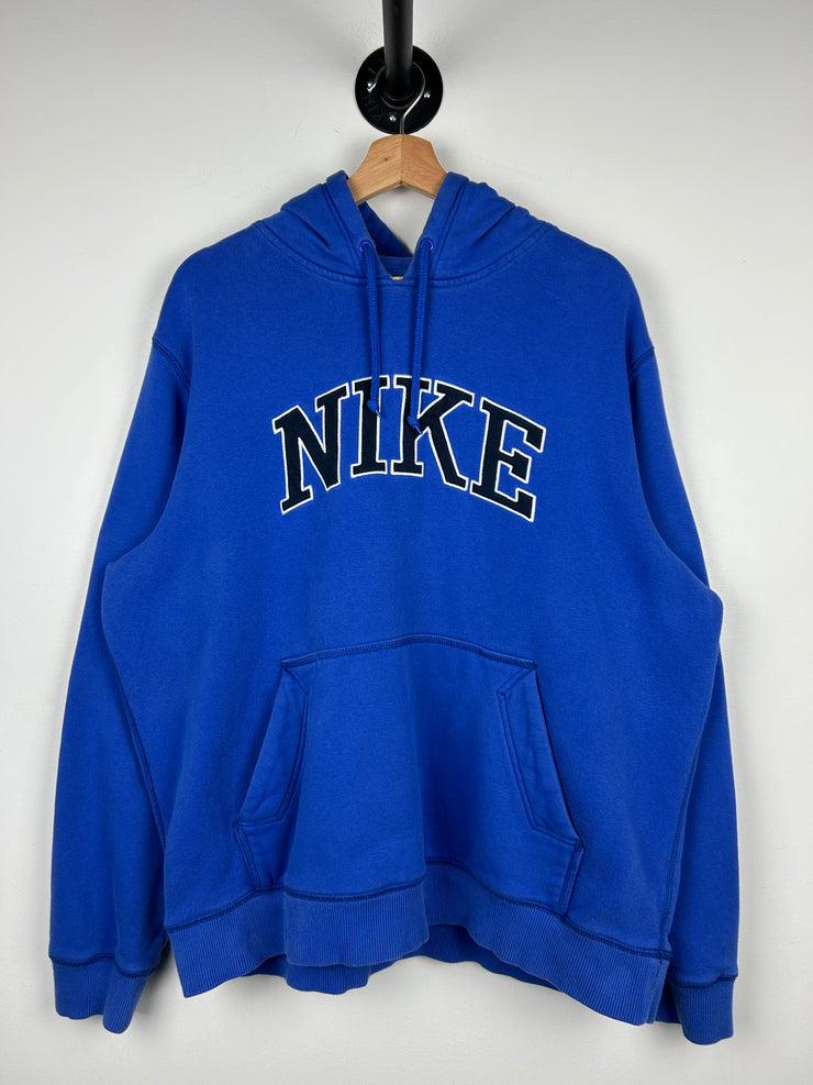 Vintage Nike Spellout Embroidered Blue Hoodie