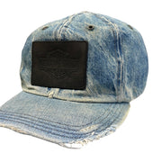 Vintage 90s Harley Davidson Blue Denim Snapback Hat