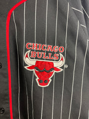 Vintage 90s NBA Starter Chicago Bulls Pinstripe Black Baseball Jersey