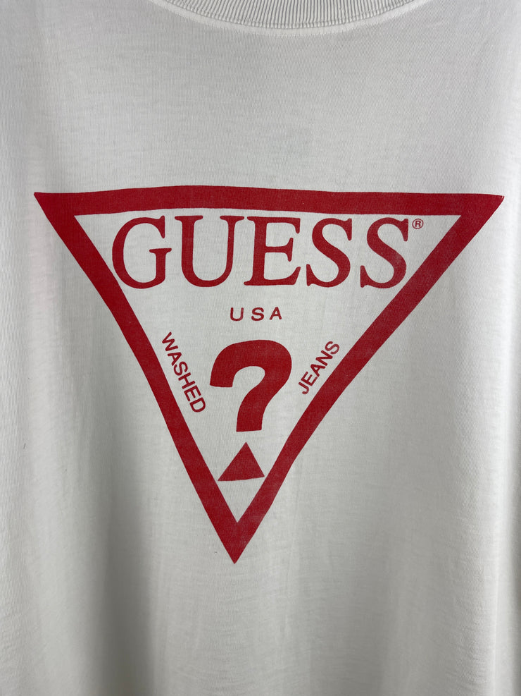 Vintage 90 Guess Logo White Tee