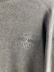 Vintage Harley Davidson Gel Print Spellout Charcoal Long Sleeve
