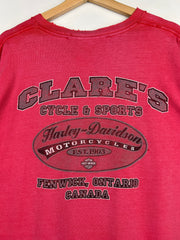 Vintage Harley Davidson Barb Wire Fenwick Faded Red Tee