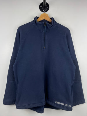 Vintage Nike Spellout Quarter Zip Navy Sweater