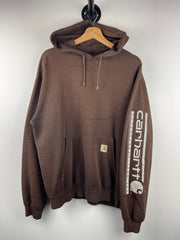 Vintage Carhartt Spellout Thrashed Brown Hoodie