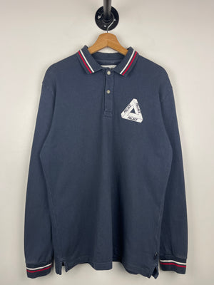 Palace FW16 Tri Ferg Navy Polo Rugby Long Sleeve