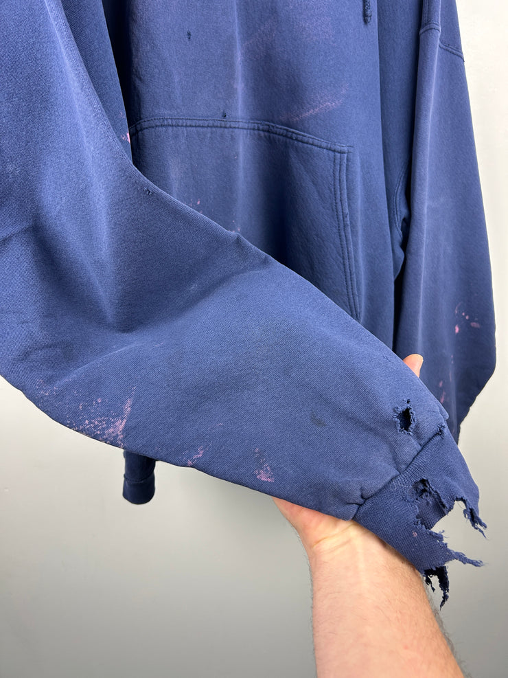 Vintage 90s Nike Swoosh Thrashed Navy Hoodie