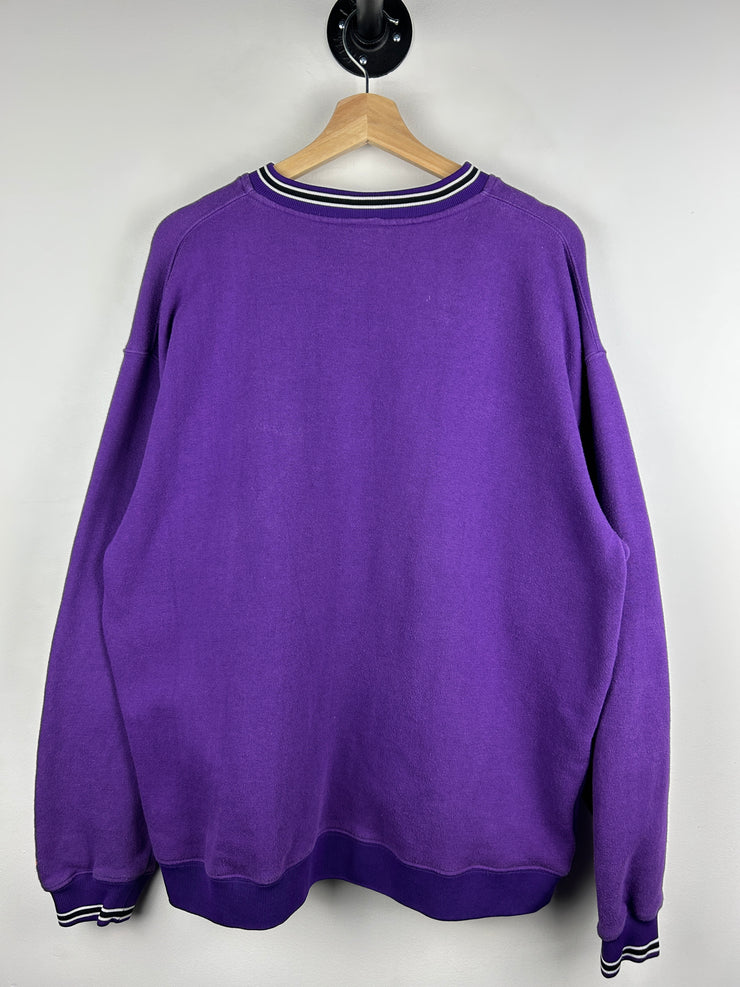Vintage 90s NFL Pro Players Minnesota Vikings Embroidered Purple Crewneck