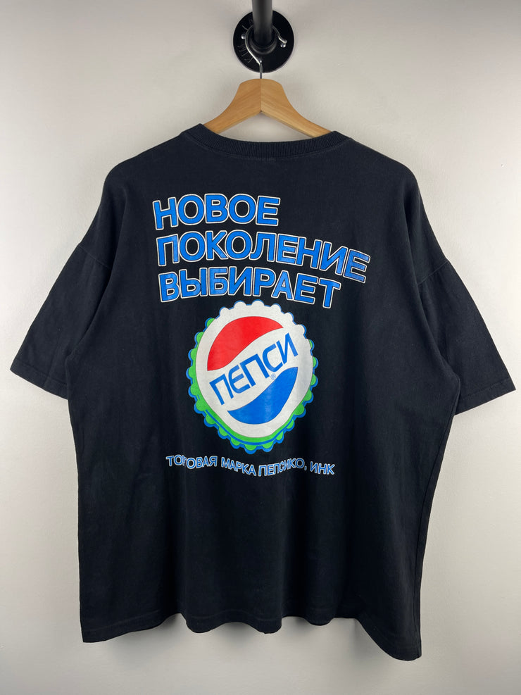 Vintage 80s Pepsi Russian Next Generation Black Tee