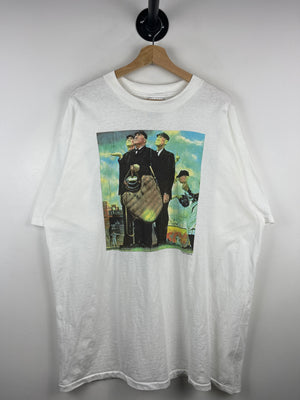 Vintage 90s Norman Rockwell Tough Call Baseball Art Tee