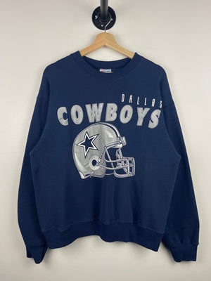 Vintage 90s NFL Dallas Cowboys Helmet Navy Crewneck