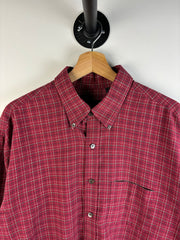 Vintage Van Heusen Cropped Red Plaid Button Up