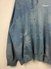 Vintage 90s Carhartt Embroidered Thrashed Blue Hoodie
